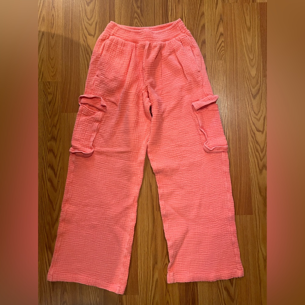 Aerie Vibrant Coral Ribbed Pants